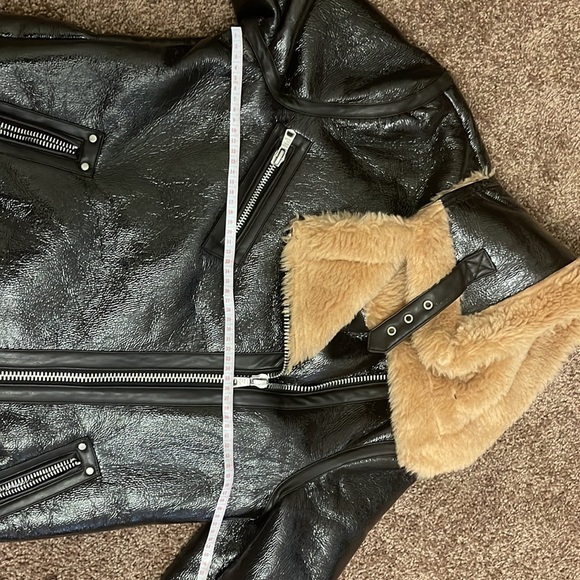 Avec Les Filles Luxe Moto Sherpa Aviator Jacket in S - Picture 6 of 7